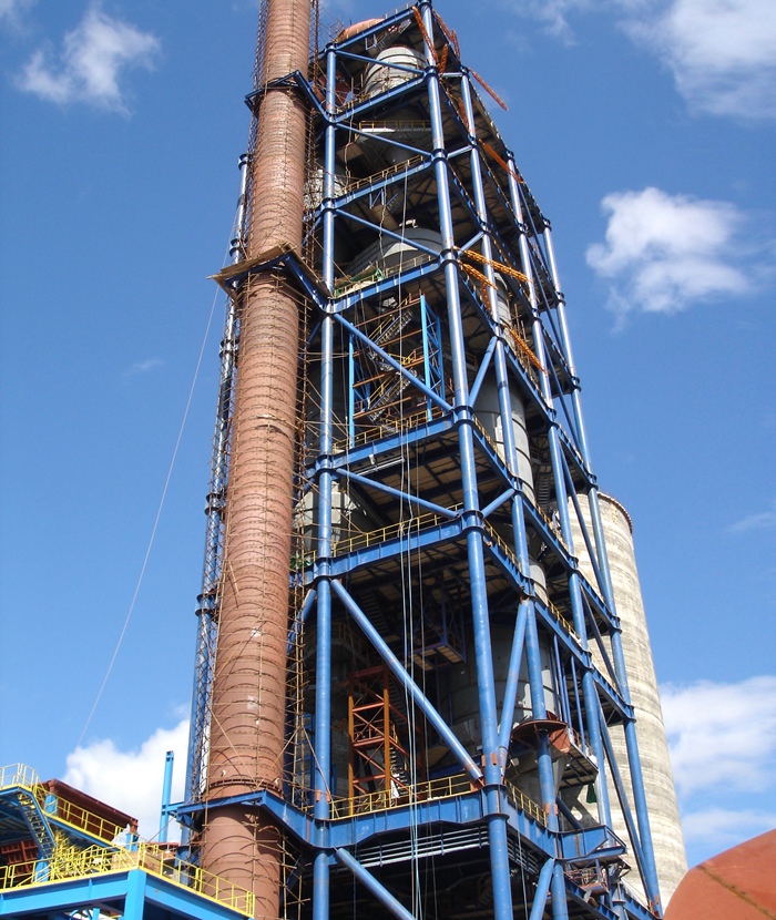 Russian cement factory chimney anti-corrosion insulation