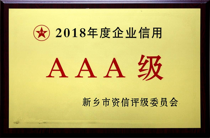 The annual corporate credit rating of 2018 is AAA
